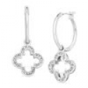 Deals List: Clover Hoop Earrings with Swarovski Crystals Brass