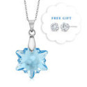Deals List:  Aqua Blue Snowflake Edelweiss Flower Pendant Created w/Swarovski Crystals