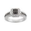 Deals List: 1 Carat T.W. Black & White Diamond Sterling Silver Square Halo Ring 