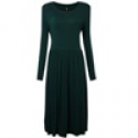 Deals List:  Plus Size Casual Women Long Sleeve O Neck Pleated Dress