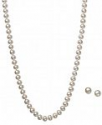 Deals List: Macy's White Cultured Freshwater Pearl (6mm) Necklace and Matching Stud (7-1/2mm) Earrings Set in Sterling Silver