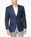 Deals List: Michael Kors Classic-Fit Blue & Gray Plaid Men's Sport Coat (Blue)