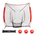 Deals List: Pinty Baseball Softball Practice Net 7×7 Hitting Batting Net w/Strick Zone Target + Batting Tee + Ball Caddy + Weighted Training Balls & Carry Bag