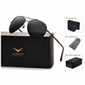 Deals List: LUENX Aviator Sunglasses Men Women Non-Mirror Polarized UV400 Metal Frame 60MM (9-Black, 60)
