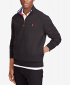 Deals List: Polo Ralph Lauren Men's Double-Knit Mesh Half-Zip Pullover (black, small sizes only) 