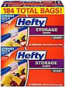 Deals List: Hefty Slider Storage Bags - Quart Size, 4 Boxes of 46 Bags (184 Total) 