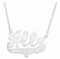 Deals List:  Zales Script Name with Heart Necklace in Sterling Silver