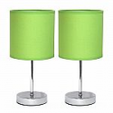 Deals List: 2-Count Simple Designs Chrome Mini Basic Table Lamp with Fabric Shade 
