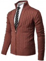 Deals List: H2H Mens Casual Slim Fit Knitted Cardigan Zip-up Long Sleeve Thermal with Twisted Pattern 
