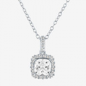 Deals List: Womens Lab Created White Sapphire Silver Pendant Necklace