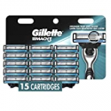 Deals List: Gillette Mach3 Mens Razor Blade Refills, 15 Count, Designed for Sensitive Skin