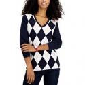 Deals List: Tommy Hilfiger Womens Ivy Argyle V-Neck Sweater 