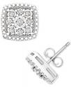 Deals List: Macy's Diamond Cushion Cluster Stud Earrings (1/10 ct. t.w.) in Sterling Silver 
