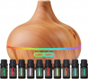 Deals List: Ultimate Aromatherapy Diffuser & Essential Oil Set - Ultrasonic Diffuser & Top 10 Essential Oils - 400ml Diffuser with 4 Timer & 7 Ambient Light Settings - Therapeutic Grade Essential Oils