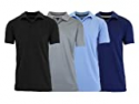 Deals List: 4-Pack Galaxy by Harvic Men's Moisture Wicking Performance Polo Shirts 