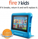 Deals List: Fire 7 Kids tablet, 7" Display, ages 3-7, 16 GB, Blue Kid-Proof Case