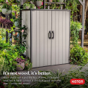 Deals List: Keter Premier Tall Resin Outdoor Storage Shed for Patio Furniture, Pool Accessories, and Bikes