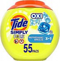 Deals List: Tide Simply Pods + Oxi Laundry Detergent Soap Pods, Refreshing Breeze, 55 Count, 30 ounces