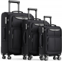 Deals List: SHOWKOO Luggage Sets 3 Piece Softside Expandable Lightweight Durable Suitcase Sets Double Spinner Wheels TSA Lock  (20in/24in/28in)