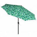 Deals List: Mainstays 9ft Palm Round Outdoor Tilting Market Patio Umbrella with Crank, Palm design