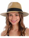 Deals List: Simplicity Women's UPF 50+ Wide Brim Roll-up Straw Sun Hat Sun Visor