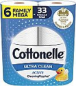 Deals List: 6 Family Mega Rolls Cottonelle Ultra Clean Toilet Paper with Active CleaningRipples Texture