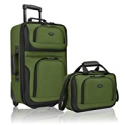 Deals List: U.S. Traveler Rio Rugged Fabric Expandable Carry-on Luggage Set, Green, 2 Wheel