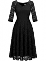 Deals List: Dressystar Long-Sleeve A-Line Lace Bridesmaid Dress Midi for Wedding Formal Party