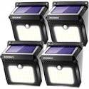 Deals List: 4PK ZOOKKI Solar Lights Outdoor 28 LED Wireless Sensor Lights