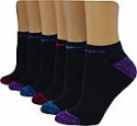 Deals List: 6-Pairs Champion Women's No Show Performance Socks (Black, Size 5-9)