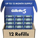 Deals List: Gillette5 Mens Razor Blade Refills, 12 Count, Lubrastrip for a More Comfortable Shave