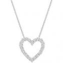 Deals List: Macys Womens Diamond Heart 18-in Pendant Necklace Sterling Silver