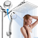 Deals List: 12 Inch Shower Head with Extension Arm 9 Setting Handheld Shower Heads Rain Shower Head with Handheld Spray