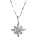 Deals List: Macys Diamond Cluster 18-in Pendant Necklace in Sterling Silver