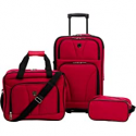 Deals List: Travelers Club Bowman 3-Piece Expandable Luggage Set, Red, (Dopp/Tote/20)