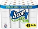 Deals List: Scott Rapid-Dissolving Toilet Paper, 48 Double Rolls (6 Packs of 8) = 96 Regular Rolls, 231 Sheets Per Rolls