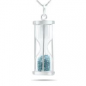 Deals List: 3/4 Carat TW Aquamarine Birthstone Hourglass Pendant Necklace 