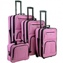 Deals List: Rockland Journey Softside Upright Luggage Set, Expandable, Pink, 4-Piece (14/19/24/28)