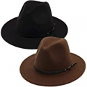 Deals List: 2 Pack Fedora Hats for Women Fashionable Classic Wide Brim