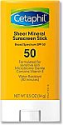 Deals List: CETAPHIL Sheer Mineral Sunscreen Stick for Face & Body , 0.5oz , 100% Mineral Sunscreen: Zinc Oxide & Titanium Dioxide , Broad Spectrum SPF 50 , For Sensitive Skin