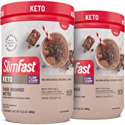 Deals List: SlimFast Keto Meal Replacement Powder, Fudge Brownie Batter, Low Carb with Whey & Collagen Protein, 10 Servings (Pack of 2)