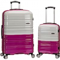 Deals List: Rockland Melbourne Hardside Expandable Spinner Wheel Luggage, Two Tone White, 2-Piece Set (20/28)