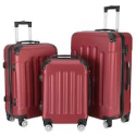 Deals List: Karl home 3-Piece Wine Red Large Traveling Spinner Luggage Set