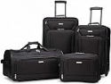 Deals List: American Tourister Fieldbrook XLT Softside Upright Luggage, Black, 4-Piece Set (BB/DF/21/25)