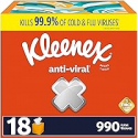 Deals List: 18-pack Kleenex Anti-Viral Facial Tissues (990 Total Tissues)