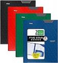 Deals List: 4-pack Five Star 2 Pocket Folders with Stay-Put Tabs and Prong Fasteners 