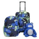 Deals List: CRCKT 4 Piece 18-inch Soft side Carry-on Kids Luggage Set, Blue Camo