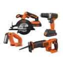Deals List: Black & Decker 20 Volt 4-Tool Kit with Drill, Circular Saw, Reciprocating Saw, and Work Light, BD4KITCD7CSRSL