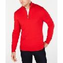 Deals List: Alfani Mens Quarter-Zip Ribbed Placket Sweater